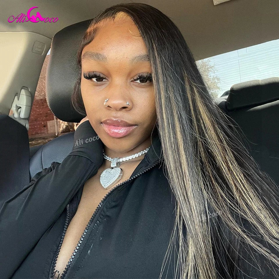 Upgrade 13x6 Highlight Wigs Human Hair for Women 1B 27 Blonde Lace Front Wig Pre Plucked 13x4 Highlight Blonde Human Hair Wigs