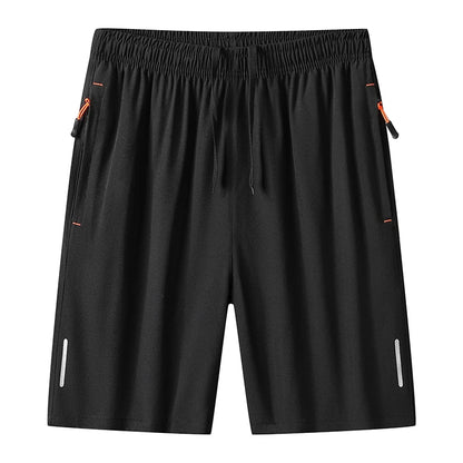 Summer Running Sports Shorts Men Breathable Beach Shorts Ice Silk Comfortable Elastic Waist Fitness Basketball Short Sportswear