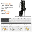 Nightclub Platform Women's Shoes 8 Inch Pole Dancing Pumps 20CM Thin High Heels Mid Tube Boots Design Buckle Sexy Stripper Show