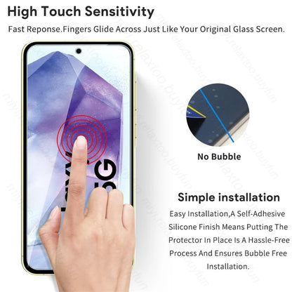 Sumsung A55 5G Case 3Pcs HD 9H Tempered Glass Screen Protector For Samsung Galaxy A55 5G Samung A 55 55A 2024 SM-A556B/DSN 6.6"
