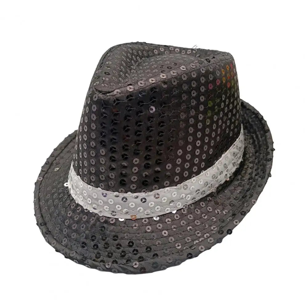 Stylish Unisex Hemming Sun Carnival Hat Unisex Stage Performance Sequins Hat