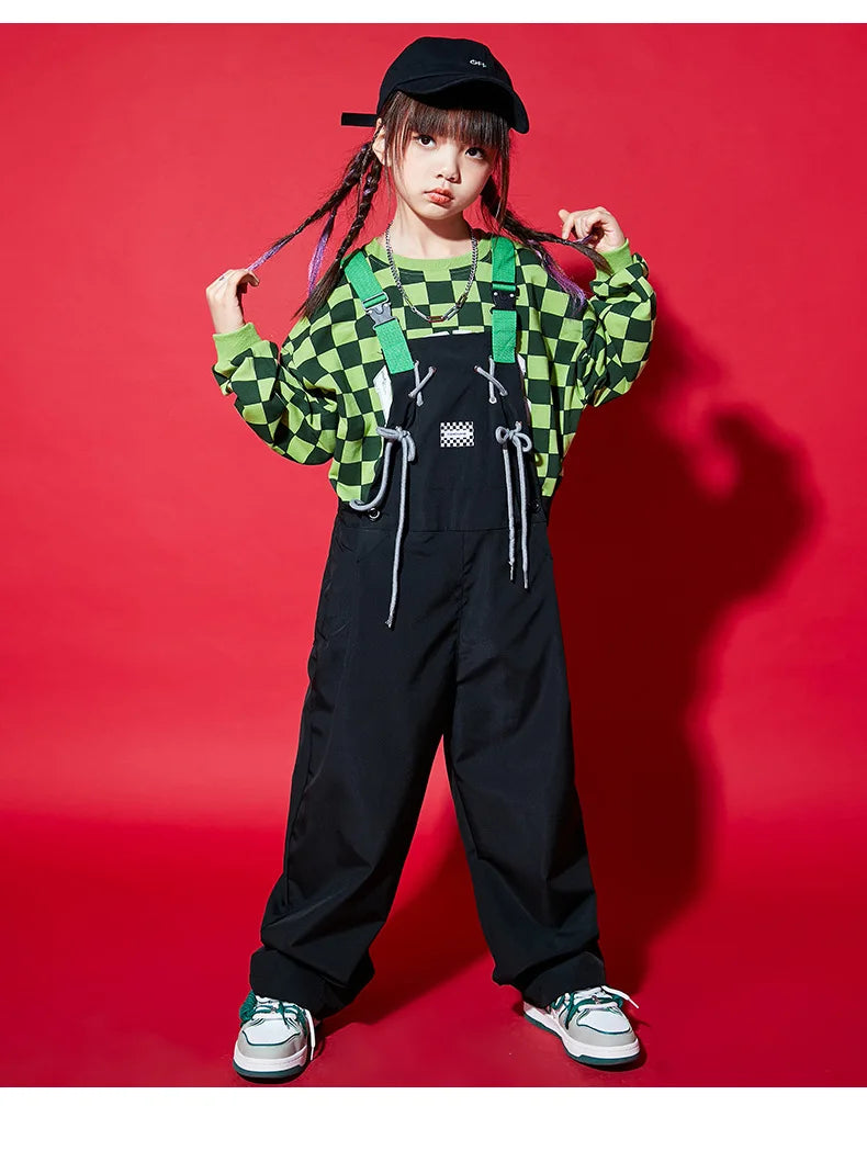 Boys Hip Hop Loose Overalls Girls K-pop Cargo Pants Kids Dungaree Joggers Children Jumpsuit Street Dance Romper Teen Streetwear