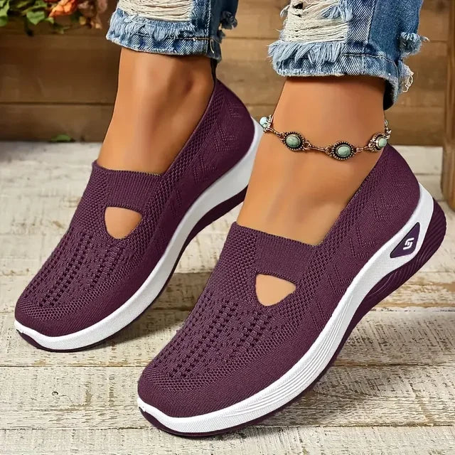 Women's Solid Color Breathable Sneakers, Soft Sole Shoes, Lightweight Shoes, Mesh Casual Shoes 