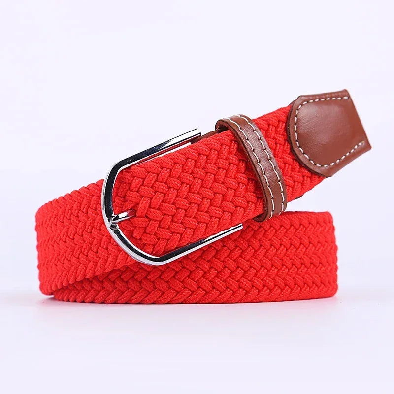 Women's Belt Fashion Casual Woven Elastic Belt Outdoor Sports Military Tactical Strap Climbing Work Belt Unisex Jeans Pants