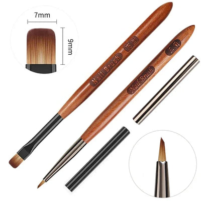 Triangular Nail Art Brush Pen 3D Tips Pattern Phototherapy Acrylic Nail Brush UV Gel DIY Manicure Tools Wood Handle Nail Brushes