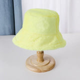 Winter Rabbit Plush Fisherman Hats for Women Girl Bucket Hat Windproof Leopard Soft Faux Fur Wide Brim Lady Women Artist Cap