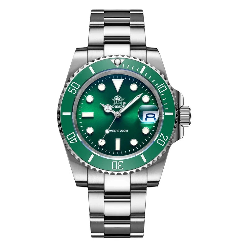 ADDIESDIVE Quartz Watch for Men 316L Stainless Steel Super Luminous Ceramic Bezel 200m Waterproof Classic Diving Men‘s Watch