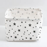 Small Foldable Canvas Storage Basket With Handle Cotton And Linen Desktop Storage Box Small Fresh Waterproof Storage Basket 1PC