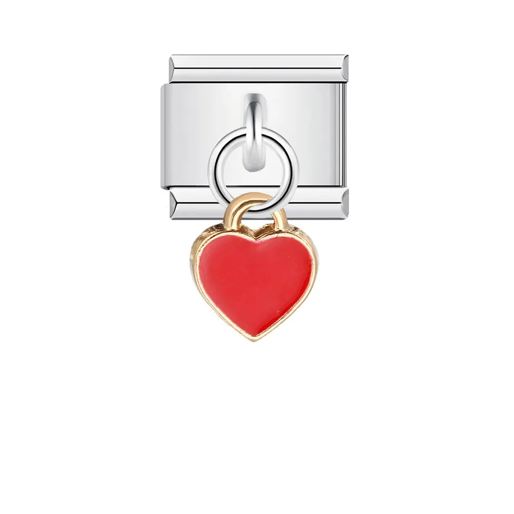 URING New Italian Charm Bracelet Pendant Series Shell Imitation Pearl Heart Personalized Assembly Chain Y2k DIY Making Jewelry