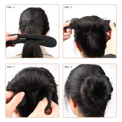 Esponja de plástico laço encaracolado fabricante de cabelo scrunchie bandana torção donut bun modelador hairbands ferramentas penteado