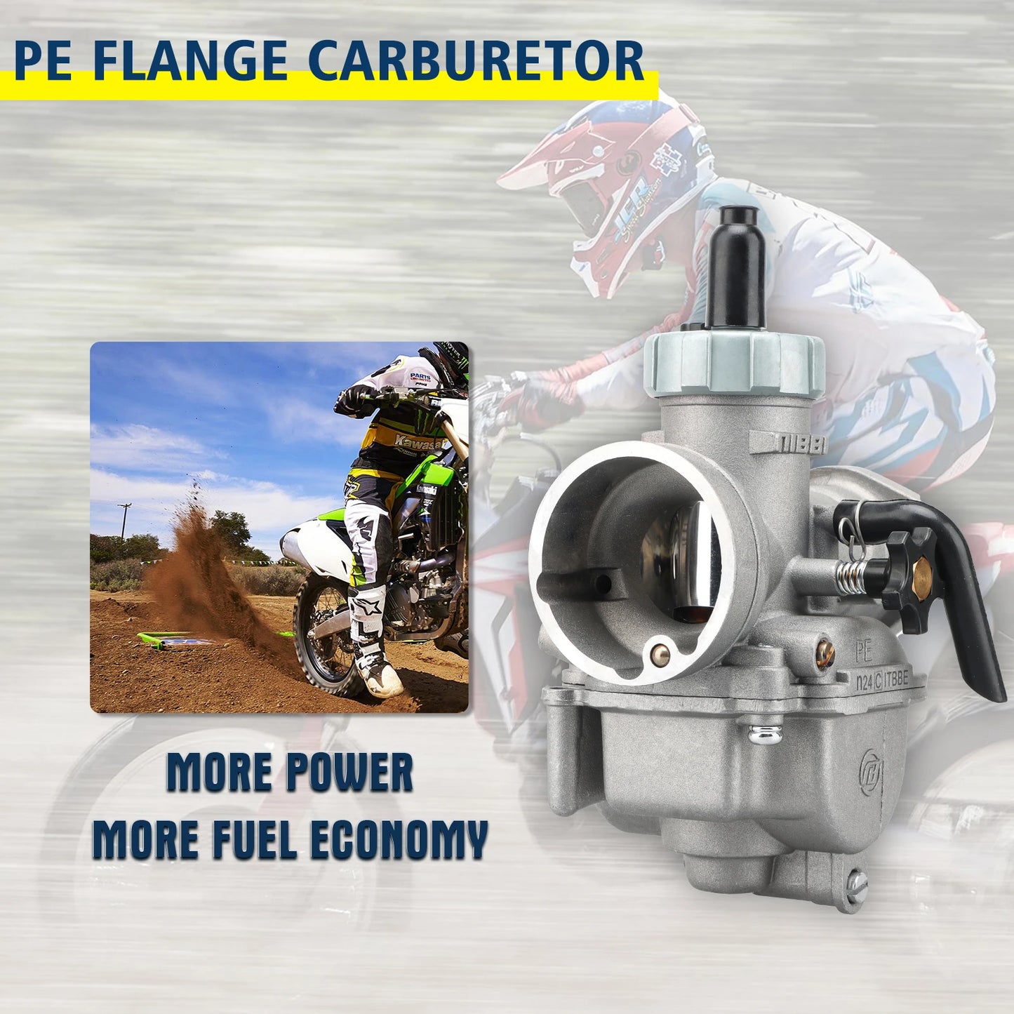 NIBBI PE19mm/PE22mm/PE24mm/PE26mm/PE28mm Flange Carburetor for Motorcycle 2T 4T GY6 Engine 100cc-250ccATV Yamaha Racing Pitbike