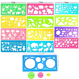 Animal Geometry Art Multifunctional Hollow Rulers Drafting Tools School Painting Supplies Office Kid Art Drawing Stationery Rule