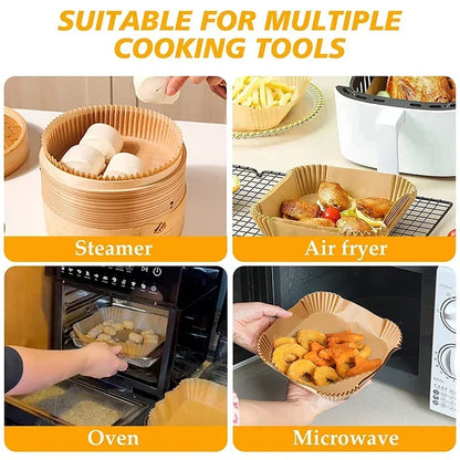 Cooking Paper Square Disposable Air Fryer Paper Air Fryer Paper Liner Oil-proof Water-proof Air Fryer Cooking Trays BakingPapers