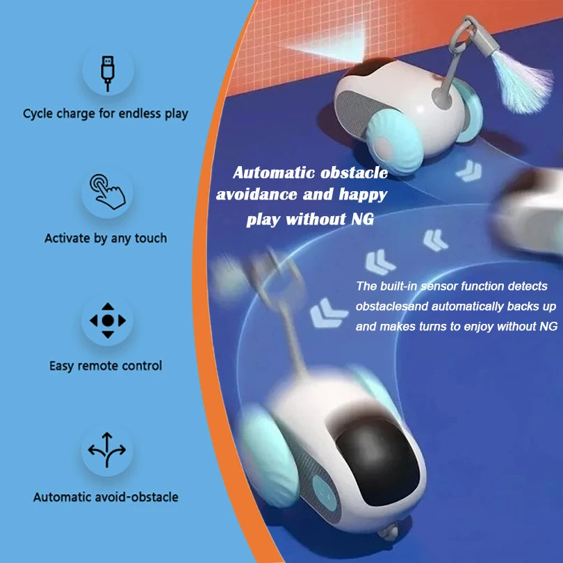 Juguete interactivo inteligente para gatos con gravedad para mascotas, automático, con movimiento y control remoto, para interiores, con forma de pelota, para perros.