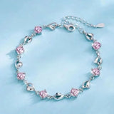Retro 925 Sterling Silver Pulseiras de Cristal Azul para Mulheres, Designer Coreano, Oco, Pulseiras Ajustáveis, Festa de Luxo Presente Da Jóia