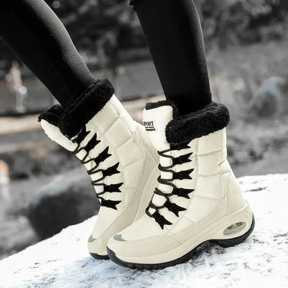 Winter Women Boots High Quality Warm Snow Boots Lace-up Comfortable Ankle Boots Outdoor Waterproof Hiking Boots 2024