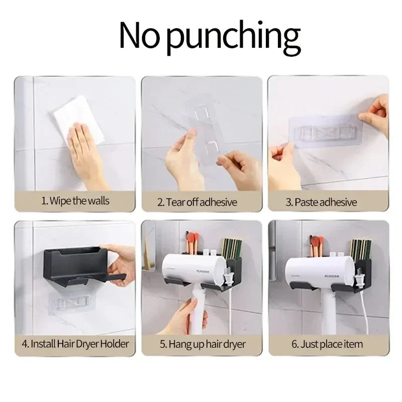 Shelf for Bathroom Dryer Cradle Wall Shelves Hair Dryer Holder Hairdryer Shower Organizer Box Toilet Blower Holder BathroomStuff