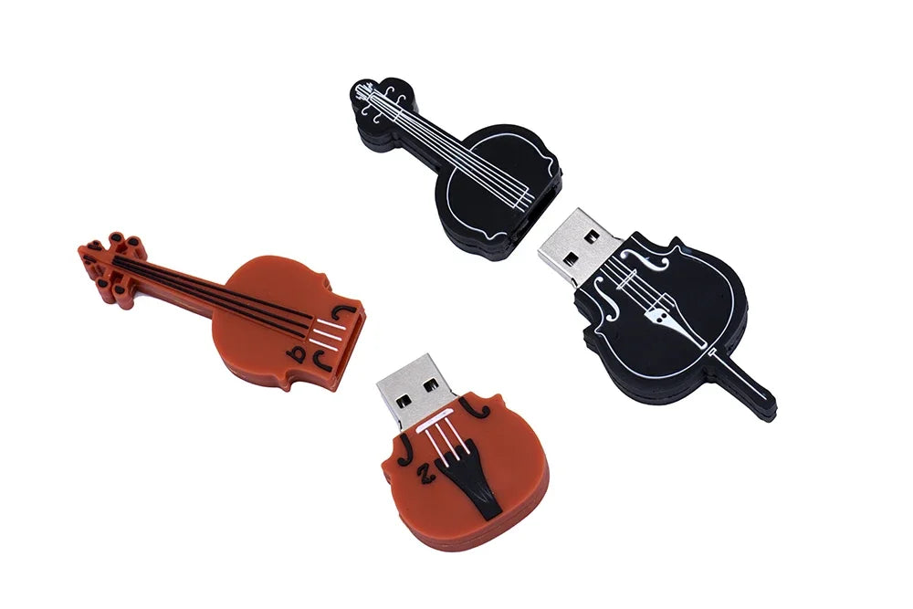 JASTER - Memoria USB de 64 GB con diseño de instrumento musical, diseño de guitarra, violín y violín, resistente al agua, 16 GB y 8 GB