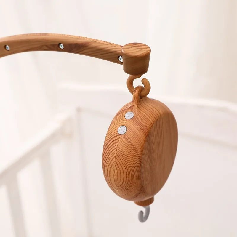 Crib Mobile Bed Bell Wooden Baby Rattles Soft Felt Cartoon Animal Bed Bell Newborn Music Box Hanging Toy Crib Bracket Baby Gifts