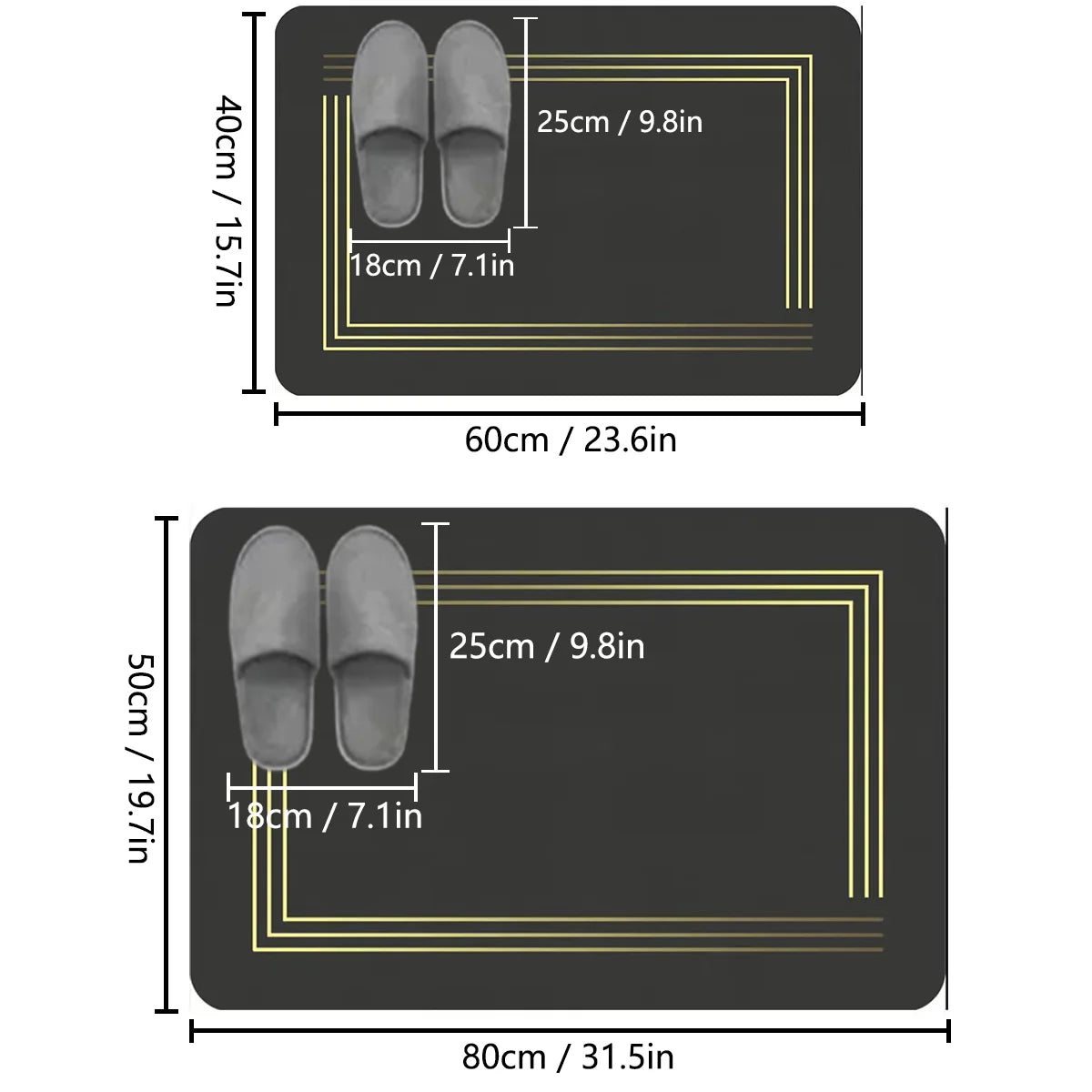 Thickened light luxury bathroom absorbent floor mat non-slip mat shower room soft foot mat entrance mat