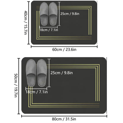 Thickened light luxury bathroom absorbent floor mat non-slip mat shower room soft foot mat entrance mat