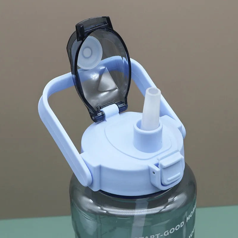 2025 Spring/Summer 2L Large Capacity Outdoor Plastic Bouncing Straw Sports Water Bottle Leak-proof Portable Refill Cups