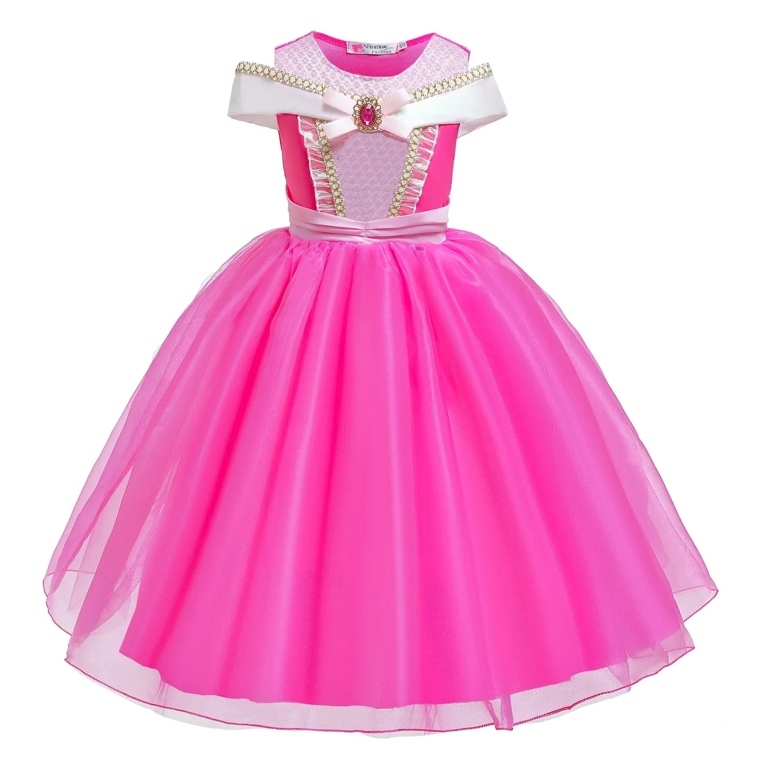 Girl Pink Dress Aurora Cosplay Costume Princess Deluxe Outfit Children Summer Brthday Party Elegant Gown Fairy Disguise Sets