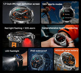 New 1400mAh Big Battery Smart Watch Men Outdoor GPS Flashlight IP68 Waterproof Bluetooth Call AMOLED Military Sports Smartwatch