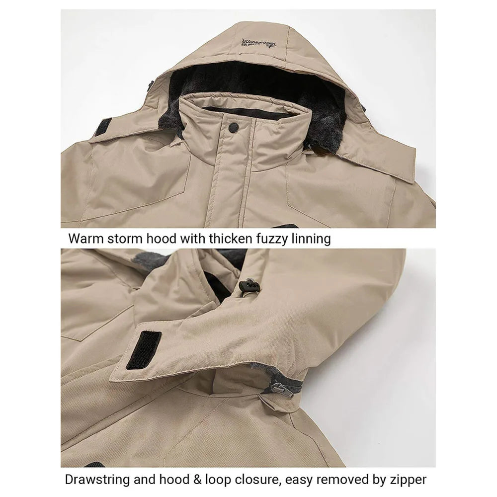 Men's Winter Parkas Outdoor Jacket Thicken Fleece Warm Waterproof Windbreaker Ski Jackets Climb Men Thick Coat Hot Sale