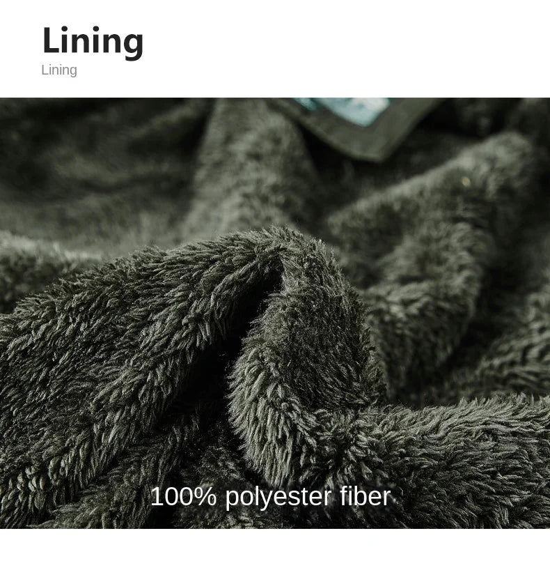 Vintage Thick Wool Parka Men's New 2024 Winter Washed Cotton Fleece-lined Warm Work Jacket Outdoor Camping Hunting Velvet Coats