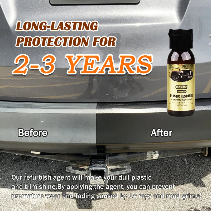 Car Plastic Restorer Ceramic Coating 2-3 Years Long-Lasting Protect Repair Whitening Black Shine Plastic Trim &amp; Rubber Care