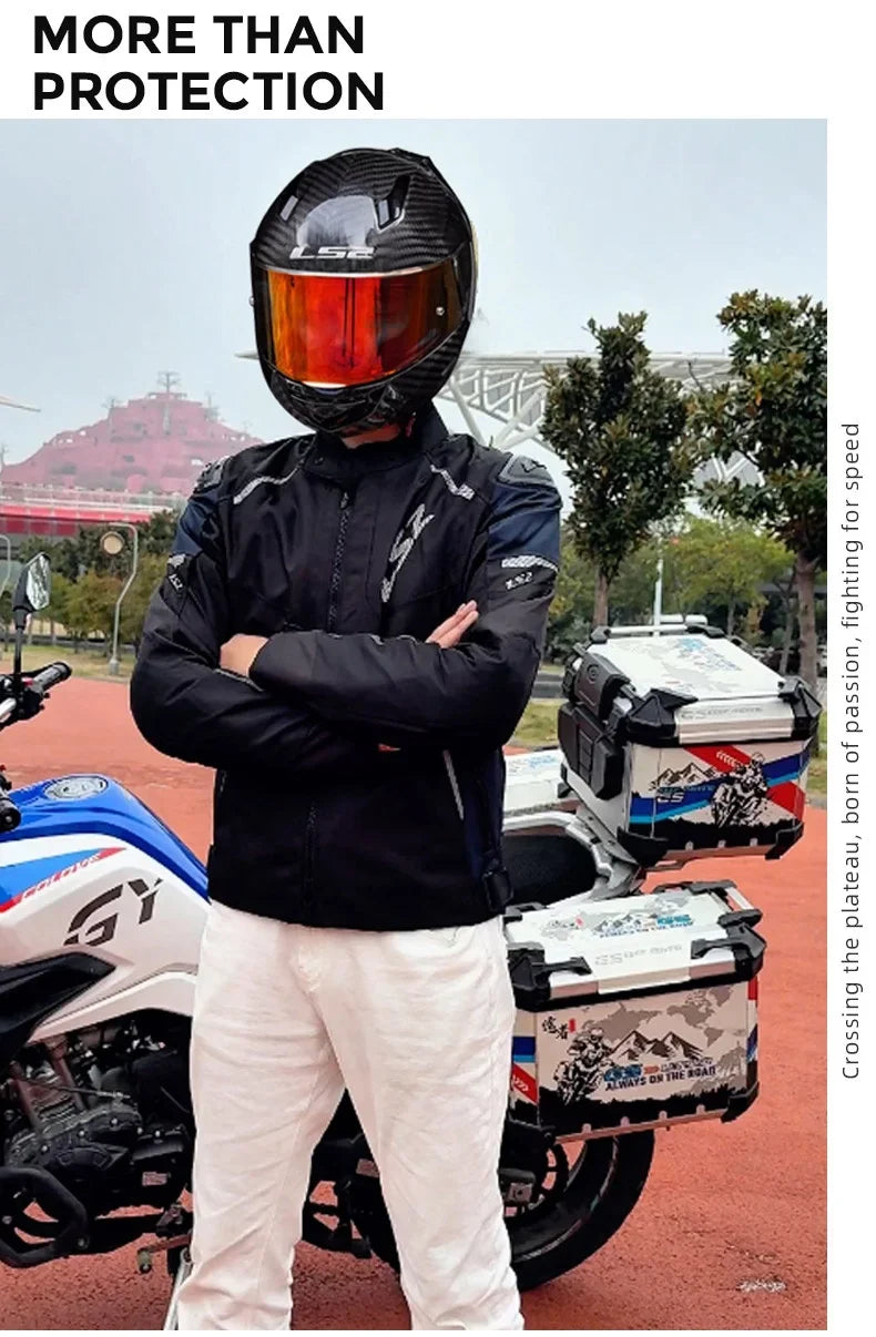 LS2 Winter Waterproof Motorcycle Jacket Men Women CE Certified Riding Jacket Warm Protective Gear with Removable Thermal Liner