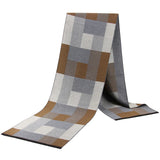 Classic Plaid Men Scarves Winter Warm Cashmere Soft Scarf For Men Casual Business Neckerchief Black Gray Silk Scarves 30*180cm