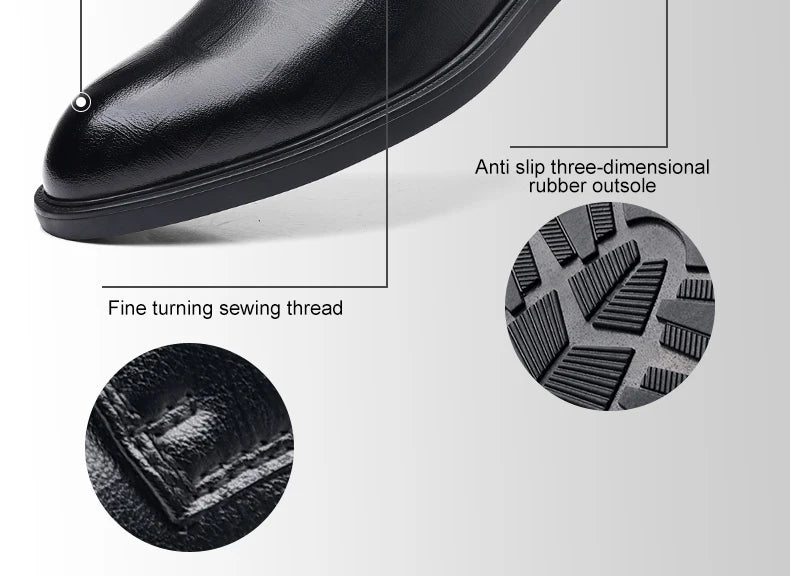 3/6/8 CM Elevator Shoes Men Dress Shoes Black Soft Leather Men Heightening Formal Shoes Casual Business Men Oxfords Suit Shoes