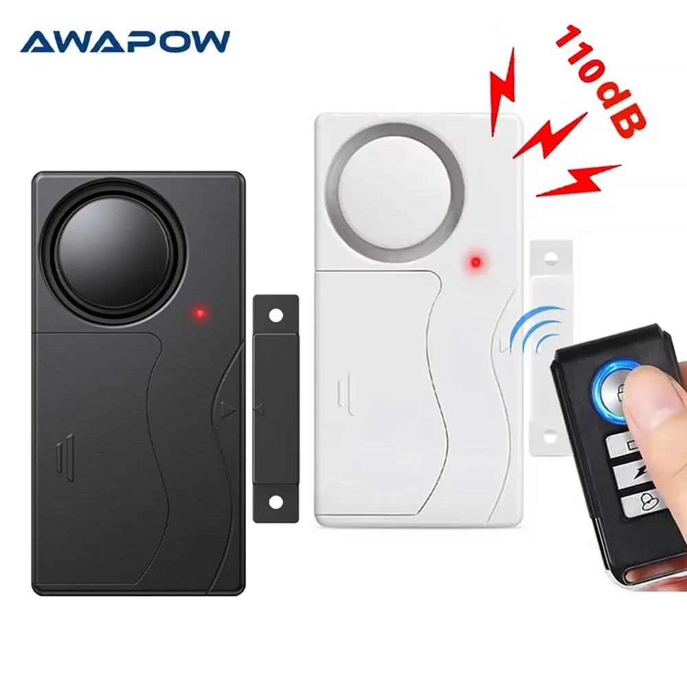 Awapow Wireless Door Alarm With Remote Control Anti-Theft Door And Window Security Alarms Home Security Sensor Burglar Alarms