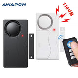 Awapow Wireless Door Alarm With Remote Control Anti-Theft Door And Window Security Alarms Home Security Sensor Burglar Alarms