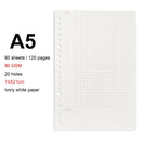 A4/B5/A5 Loose Leaf Refill Binder Notebook Blank/Line/Grid/Cornell Replacable Metal Ring Office&School Supplies Stationery