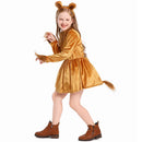 2025 New Arrival Animal King Halloween Cosplay Toddler Lion Dress Up With Headband Lion Dress Girls Lioness Costume