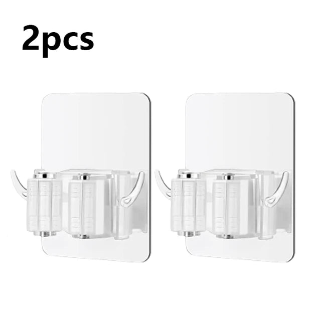 Auto-adesivo Mop e Broom Holder, Montagem na parede, Vassoura Gripper Holds, Casa, Jardim, Garagem, Armazenamento, 1 Pc, 2Pcs