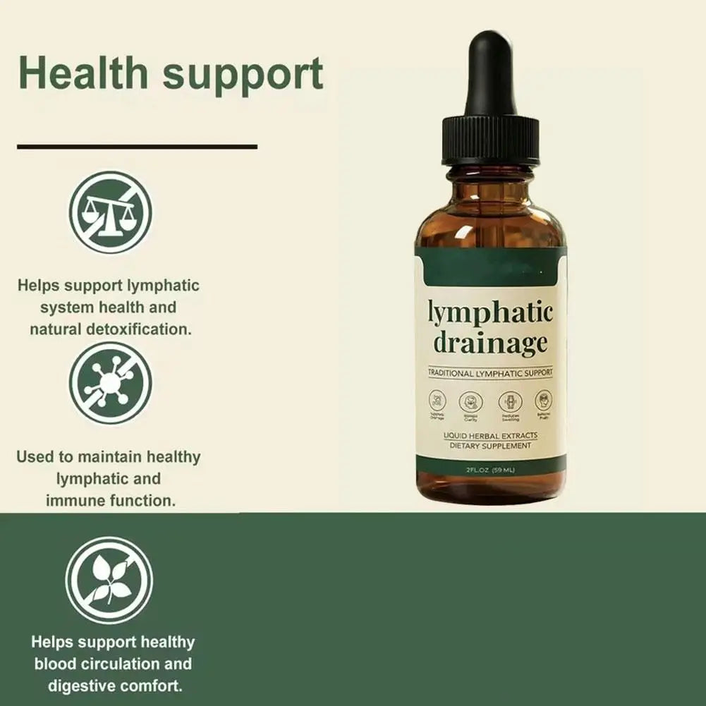 Gotas de Drenagem Linfática – Suporte Linfático Natural à Base de Ervas para Alívio do Inchaço Corporal e Eliminação de Toxinas (59 ml – 1, 2 ou 3 unidades)