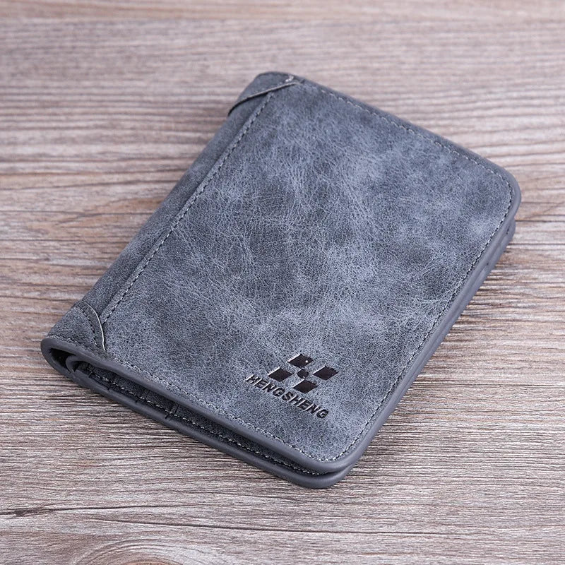 Men's Wallet Leather Billfold Slim Hipster Cowhide Credit Card/ID Holders Inserts Coin Purses Luxury Business Foldable Wallet