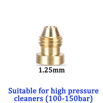 Boquilla de repuesto de latón para cañón de espuma de nieve con núcleo de cobre de 0,9 mm a 1,4 mm, rosca para pistola pulverizadora de espuma de alta presión.
