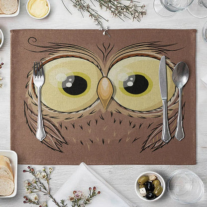 40X30cm Animal Cotton Linen Table Mat Cartoon Pig Bear Fox Frog Pattern Placemats For Children Kids Kitchen Dining Place Mats