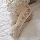 Medias de algodón para bebés y niñas, medias para niños pequeños, transpirables, sólidas, bonitas, pantimedias de princesa de estilo español