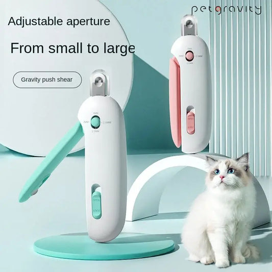 Herramientas de aseo profesional, recortador de uñas con orificio ajustable para mascotas, cortaúñas para perros y gatos pequeños y grandes