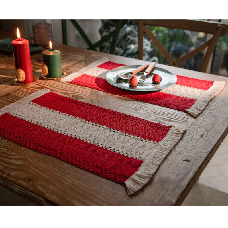 Cotton Linen Placemats For Dinner Table Macrame Modern Accessory Kitchens Underplate Party Wedding Table Decor Place Mats Set
