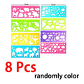 Animal Geometry Art Multifunctional Hollow Rulers Drafting Tools School Painting Supplies Office Kid Art Drawing Stationery Rule