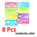 Animal Geometry Art Multifunctional Hollow Rulers Drafting Tools School Painting Supplies Office Kid Art Drawing Stationery Rule