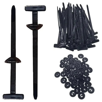 Universal Nylon Cable Tie Buckle Auto Fastener Screw Replacement Clip Car Fender Trunk Engine Guard Panel Wire Management Secure