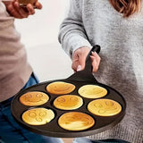 7/4 Cup Smiley Face Pancake Pan 100% Non-stick Griddle Pancake Maker Pancake Crepe Frying Pan Griddle Mini Pancakes Maker